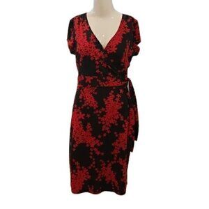 [B. Smart] Red & Black Flower Dress - Size 9/10